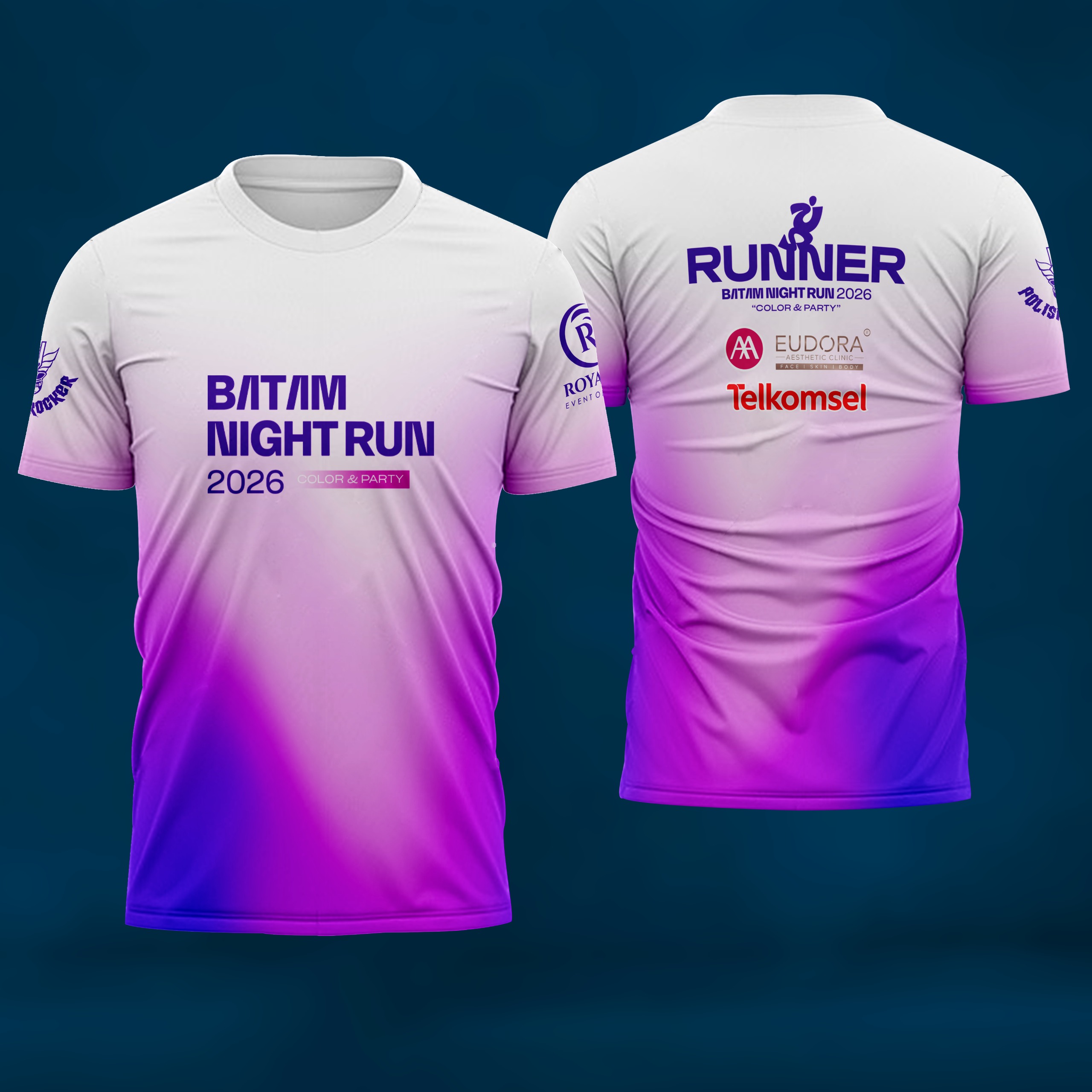 Jersey Running ungu putih